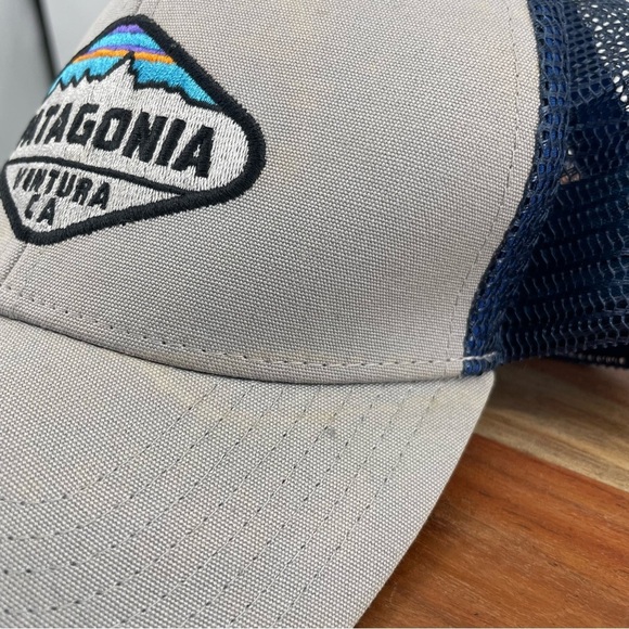 Patagonia Ventura CA California blue & gray Trucker Mesh Snapback Hat Cap - Picture 2 of 5